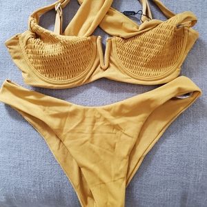 Gold underwire bikini